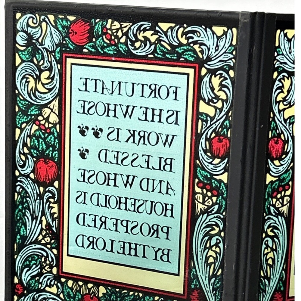Religious Stained Glass Style Folding Diptych House Blessing Biblical Verse Art - Picture 6 of 7